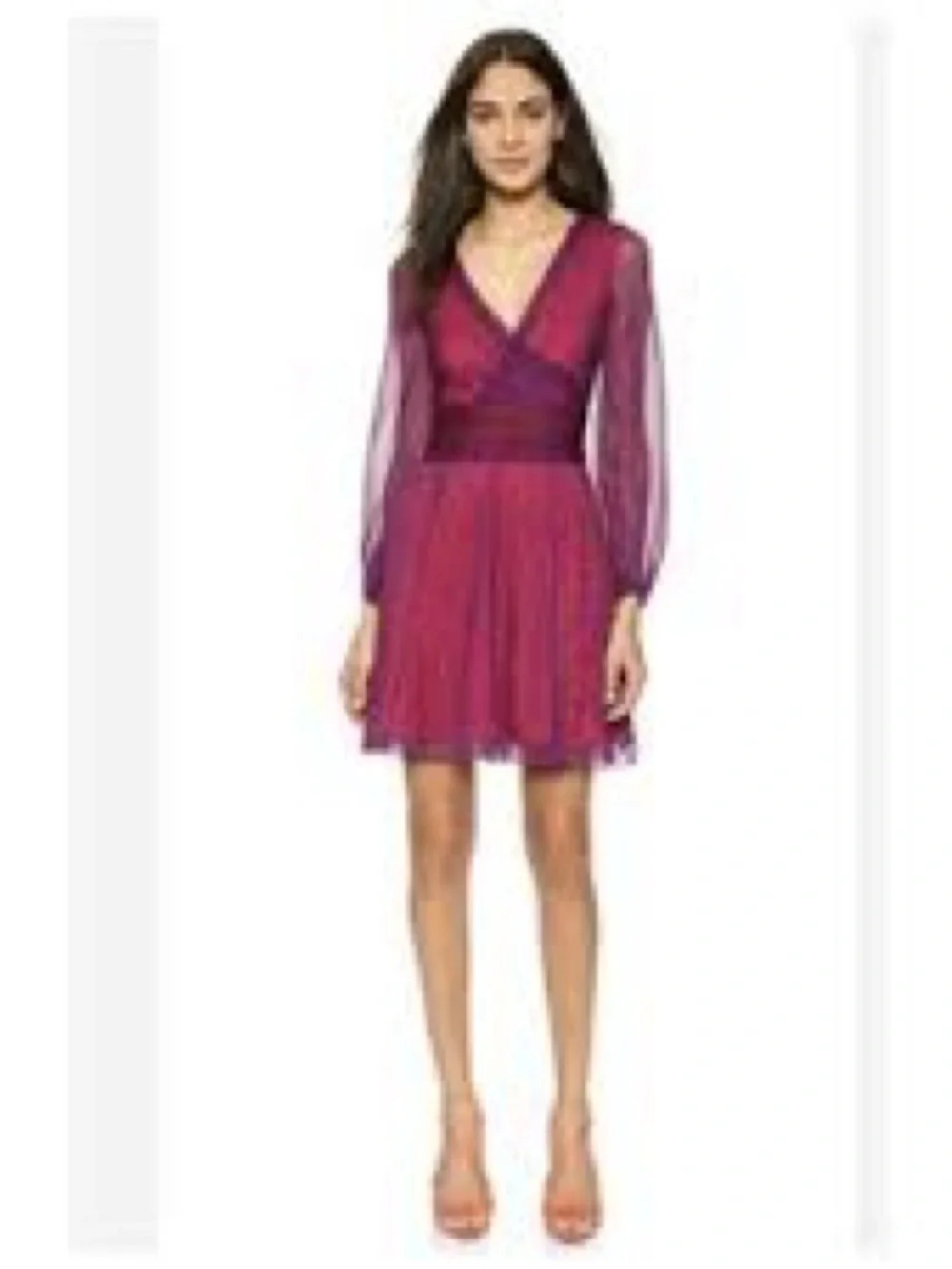 DIANE VON FURSTENBERG Dvf Ashlynn Surplice Silk Purple Red Wrap Dress Mini 2